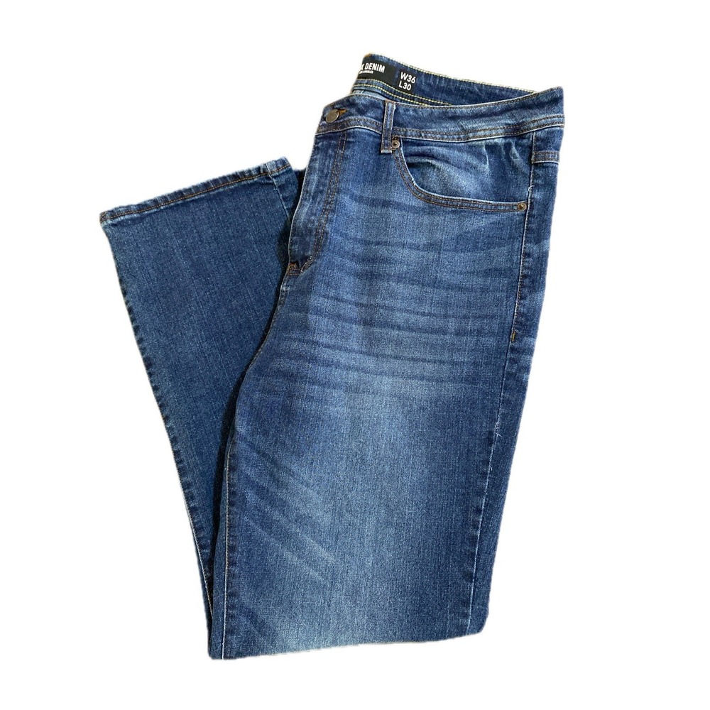 MBX Denim Los Angeles Men's Straight‎ Leg Jeans Blue Wash W36 L30 Excellent